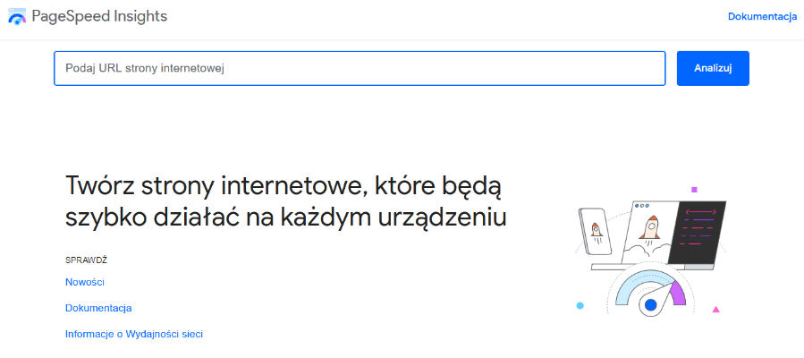 narzędzie do analizowania prędkości strony internetowej